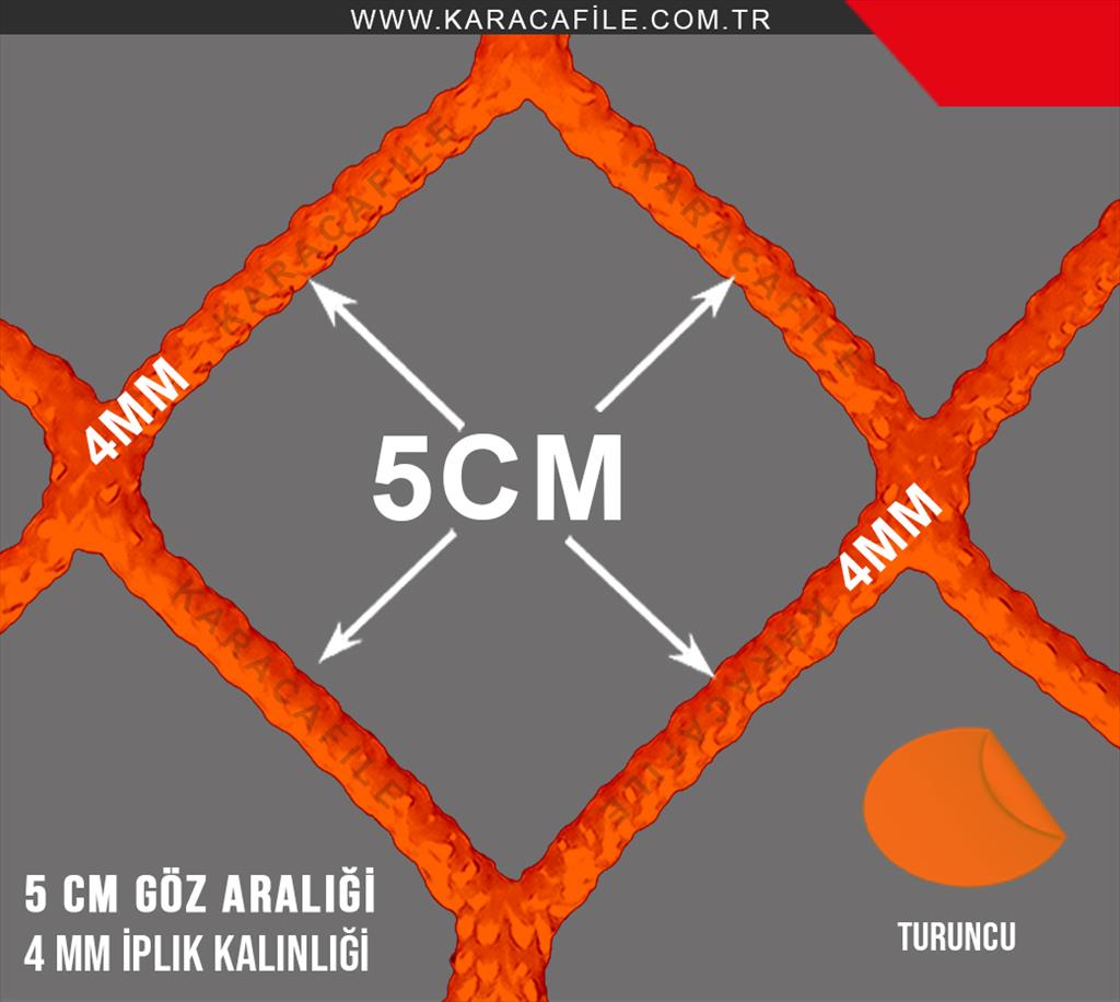 Turuncu 5x5 _ 4 mm İp Kalınlığı