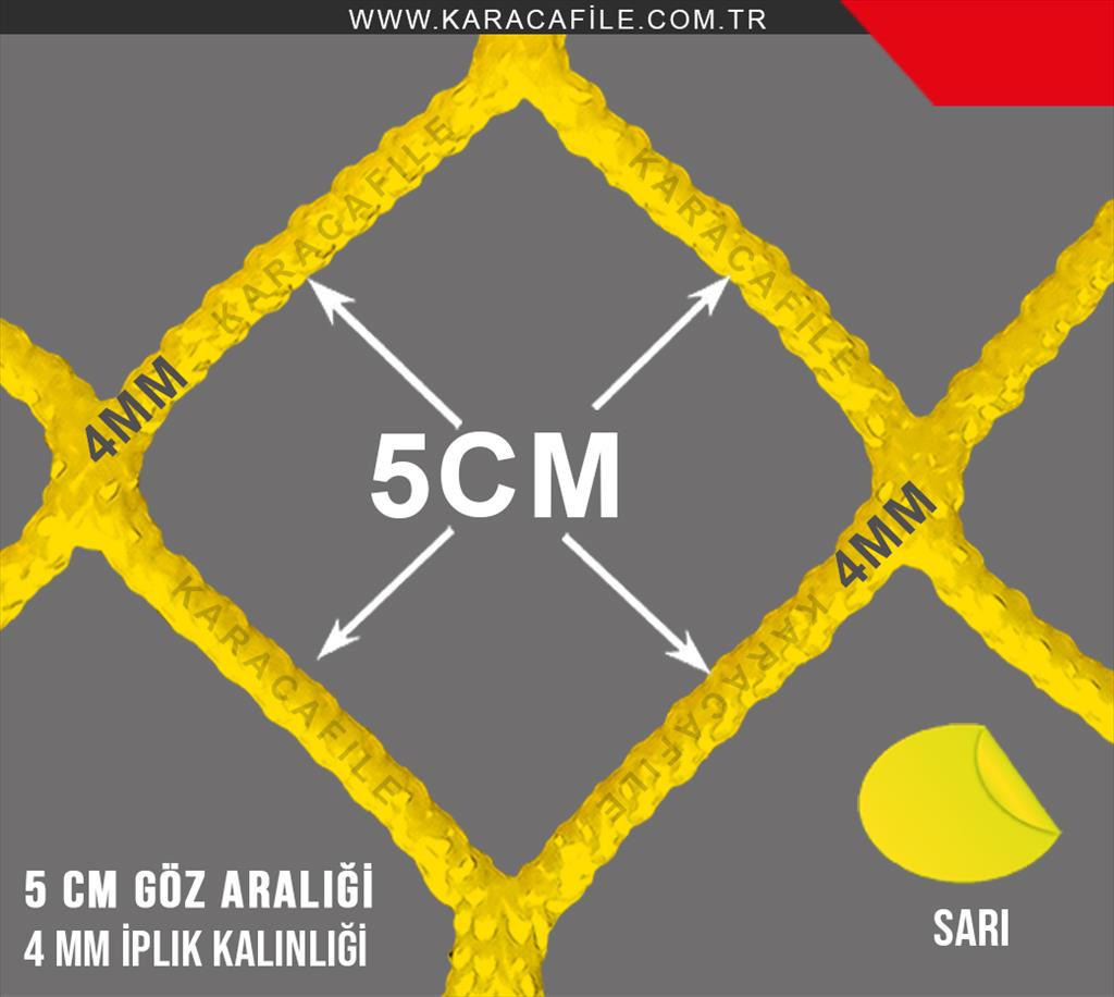 Sarı 5x5 _ 4 mm İp Kalınlığı