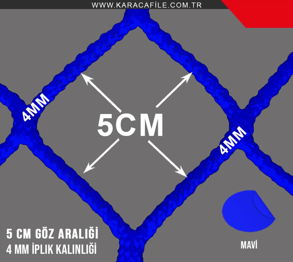 Mavi 5x5 _ 4 mm İp Kalınlığı