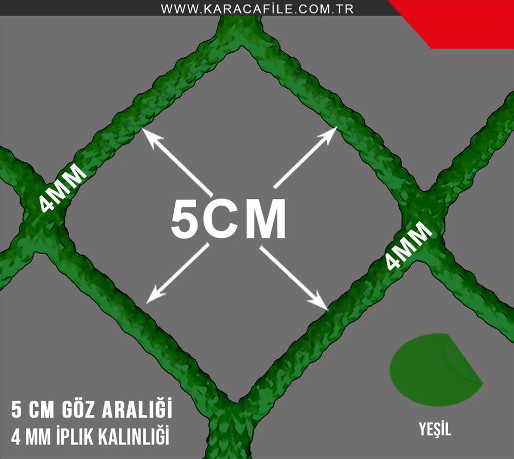 Yeşil 5x5 _ 4 mm İp Kalınlığı